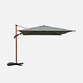 parasol decentrato 3x3m quadrato. palo effetto legno. verde kaki