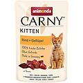 carny kitten buste 12 x 85 g alimento umido per gattini manzo & pollame