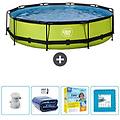 - piscina fuori terra in giro 360x360x76 cm groen include accessori coordinati cb23