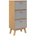 - scarpiera olden grigia marrone 55x35x120 cm legno massello pino