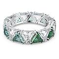 anello cocktail ortyx taglio triangolo verde placcato rodio 52
