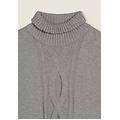maglia donna collo alto con treccia melange gray donna large