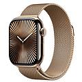 watch series 10 serie 10 gps + cellular 42mm cassa in titanio color oro con loop in maglia milanese