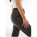 pantaloni coated superskinny vita alta con tasche chino nero donna large