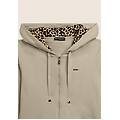 felpa con zip e cappuccio fodera animalier abbey stone donna medium