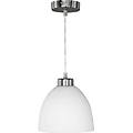 lampadario a sospensione dallas e27 cupola vetro opale bianco &oslash; 20x157 cm