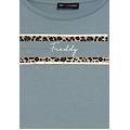 t-shirt manica corta con dettagli animalier e borchie azzurro donna medium