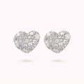 orecchini cuore a lobo con pav&eacute; in cubic zirconia