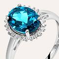 anello solitario amélie oro bianco topazio cubic zirconia collezione amélie misura 52
