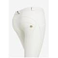 pantaloni push up wr. up vita bassa in similpelle ecologica bianco donna medium