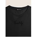 t-shirt con inserto crinkle sul retro e dettagli animalier nero donna extra large
