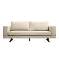 divano design 3 posti in tessuto chenille beige e metallo nero lennon