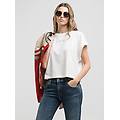 t-shirt cropped con stampa logo