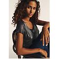 t-shirt in jersey viscosa coated a costine anthracite donna large