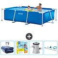 - piscina fuori terra rettangolo 260x160x65 cm blu include accessori coordinati cb14