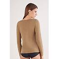 maglia manica lunga 100% cashmere donna naturale taglia m