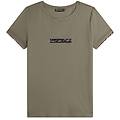 t-shirt donna in jersey viscosa con inserto animalier