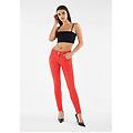pantaloni push up wr. up skinny in tessuto navetta tinto in capo molten lava donna small