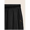 pantaloni corti wide leg in tessuto crinkle nero donna large