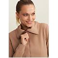 felpa donna full-zip con collo alto e inserti micro-trecce chanterelle donna large