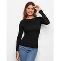 maglia girocollo basic in tencel modal con cashmere / nero / l nero