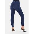 pantaloni push up wr. up curvy gamba skinny cotone organico blu navy donna extra small