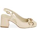 décolleté slingback panna con staffa tacco 6 5 cm