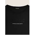 t-shirt con maniche in tessuto crinkle e scritta gioiello nero donna extra small
