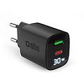 Sbs Caricatore Da Rete Tetrganlcd1usb1c30k Nero