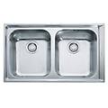 lavello 2 vasche (86x51cm) nex 620 neptune inox spazzolato 101 0040 733