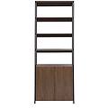 libreria con ripiani finitura legno scuro noce e metallo nero l80 cm maxence