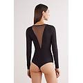 body manica lunga in fresh bamboo modern attitude donna nero taglia l