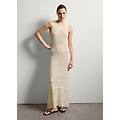 - abito lungo smanicato in cotone crochet donna naturale taglia xs