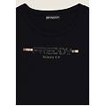 t-shirt da donna con strass e banda logata sulle spalle nero donna medium