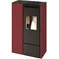 stufa a pellet canalizzata clelia 11kw slim acciaio rosso