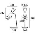 lampada da tavolo megafono avorio 62 cm metallo