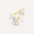 orecchini lobo punto luce bon ton oro giallo cubic zirconia collezione bon ton oro giallo