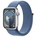 watch series 9 gps cassa 41mm in alluminio argento con cinturino sport loop blu inverno