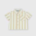 camicia in cotone a maniche corte da neonato beige taglia 3m