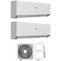 by haier climatizzatore dual split optima 18+18 btu con 3h28weafra wi-fi inverter r-32 classe a++