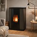stufa a pellet ventilata blues ermetica 8 kw classe a+ wi-fi colore corten