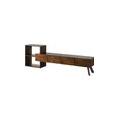 mobile tv in legno di acacia / legno riciclato 225x40x70 laccato marrone sevilla #15