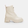 stivaletti da donna con tacco e zip beige