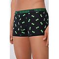 boxer in cotone stampato bordi a contrasto con logo uomo blu tamaño m