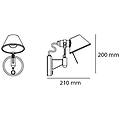 - lampada da parete tolomeo micro faretto con interruttore alluminio 200x210 mm alluminio