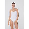 body spalline sottili in cotone a costine donna bianco tama&ntilde;o m
