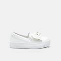 sneaker slip on con ficco per bambine bianco