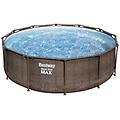 - 56709 piscina con bordi piscina rotonda marrone piscina fuori terra