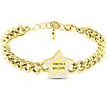 bracciale lady message acciaio dorato love e cristalli collezione lady message giallo