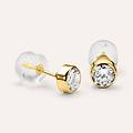 orecchini lobo punto luce bon ton oro giallo cubic zirconia collezione bon ton oro giallo